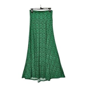 Lularoe Floral Mermaid Green & Blue Maxi Skirt 96% Polyester 4% Spandex Size XS
